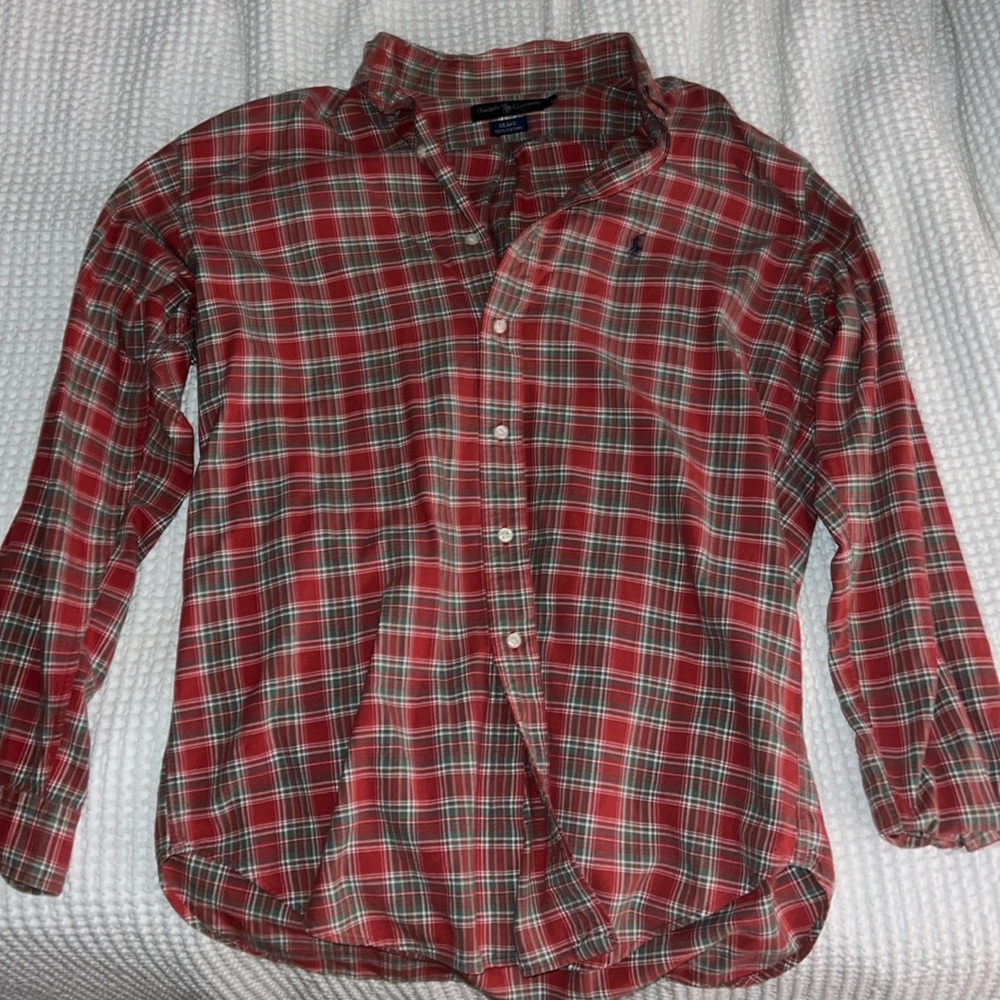 Ralph Lauren Long Sleeve Plaid Polo